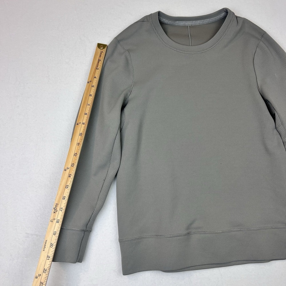 Lululemon Men's Shift Stitch Waffle Knit Crew Shirt Gull Gray Longsleeve Size S - Picture 7 of 8